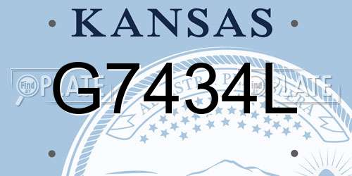 G7434L Kansas License Plate