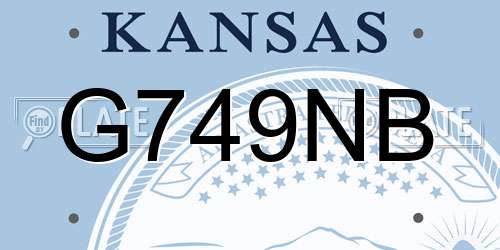 G749NB Kansas License Plate