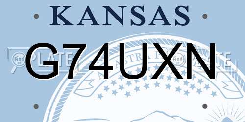 G74UXN Kansas License Plate