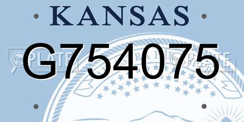 G754075 Kansas License Plate