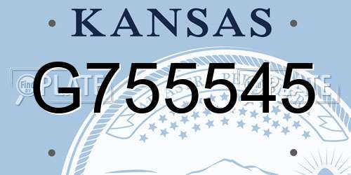 G755545 Kansas License Plate