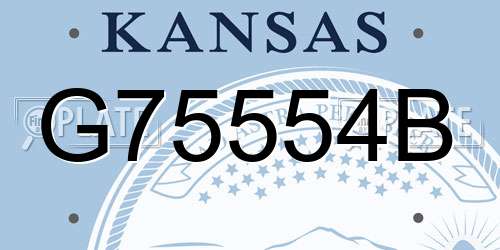 G75554B Kansas License Plate