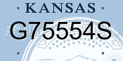 G75554S Kansas License Plate
