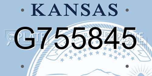 G755845 Kansas License Plate