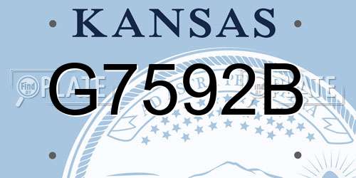 G7592B Kansas License Plate