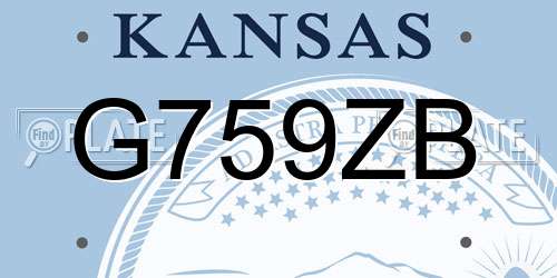 G759ZB Kansas License Plate