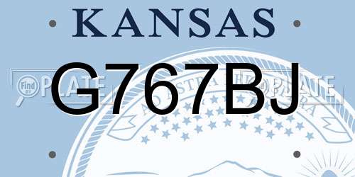 G767BJ Kansas License Plate