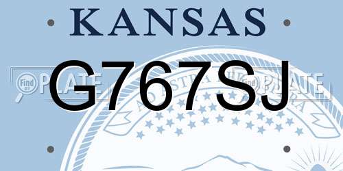 G767SJ Kansas License Plate