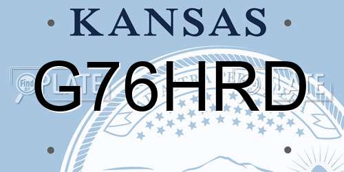 G76HRD Kansas License Plate