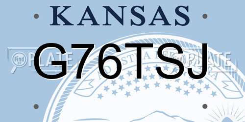G76TSJ Kansas License Plate
