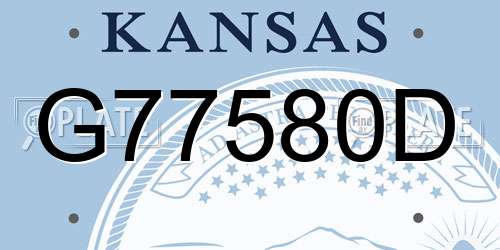 G77580D Kansas License Plate