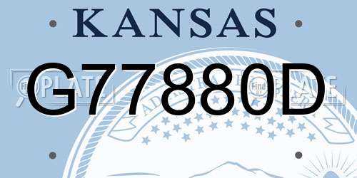 G77880D Kansas License Plate