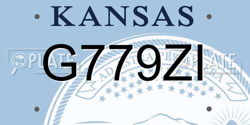 G779ZI Kansas License Plate