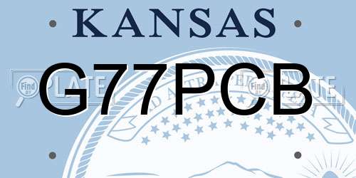 G77PCB Kansas License Plate
