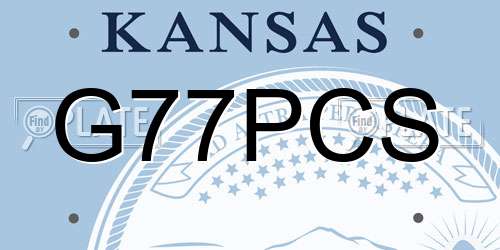 G77PCS Kansas License Plate