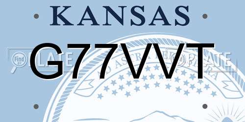G77VVT Kansas License Plate