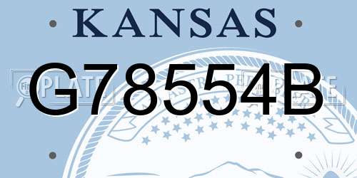 G78554B Kansas License Plate