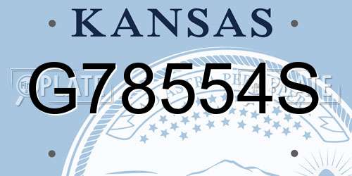 G78554S Kansas License Plate