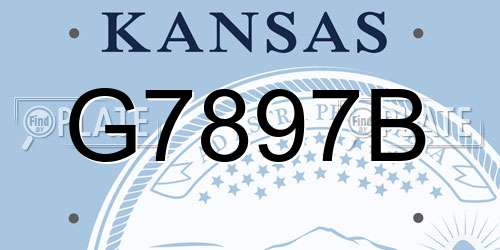G7897B Kansas License Plate