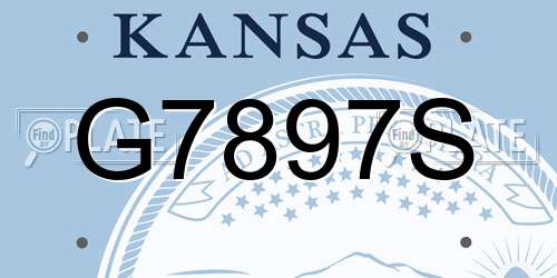 G7897S Kansas License Plate