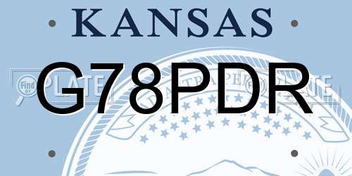 G78PDR Kansas License Plate