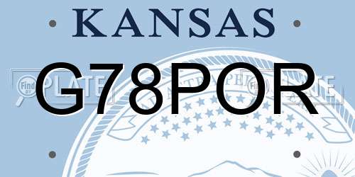 G78POR Kansas License Plate
