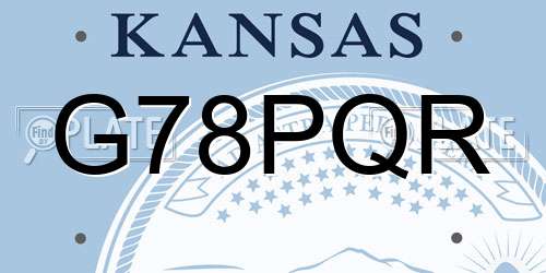 G78PQR Kansas License Plate
