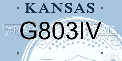G803IV Kansas License Plate