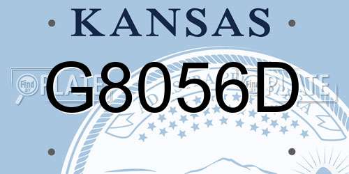 G8056D Kansas License Plate