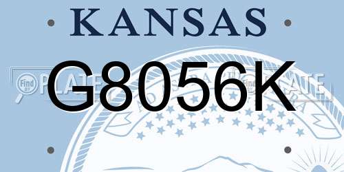 G8056K Kansas License Plate