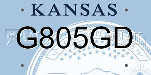 G805GD Kansas License Plate