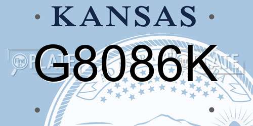 G8086K Kansas License Plate