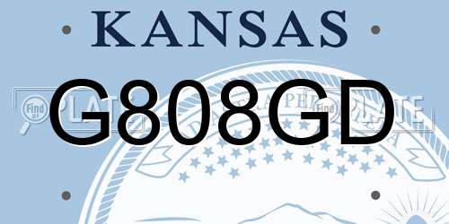 G808GD Kansas License Plate