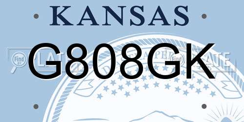G808GK Kansas License Plate