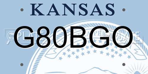 G80BGO Kansas License Plate