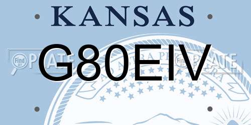 G80EIV Kansas License Plate