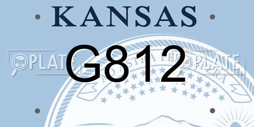 G812 Kansas License Plate