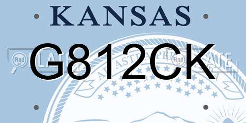 G812CK Kansas License Plate