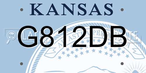 G812DB Kansas License Plate