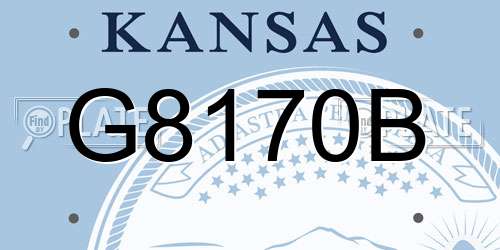 G8170B Kansas License Plate