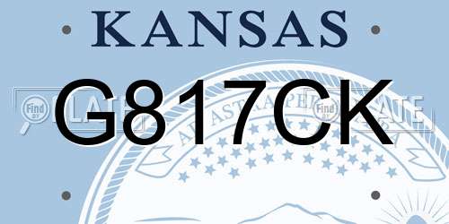 G817CK Kansas License Plate