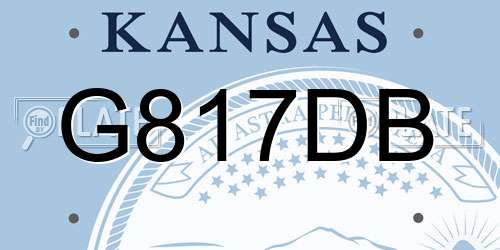 G817DB Kansas License Plate
