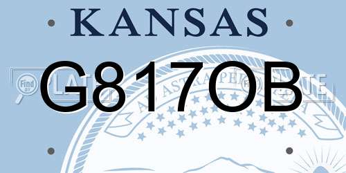 G817OB Kansas License Plate
