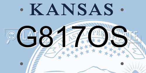 G817OS Kansas License Plate