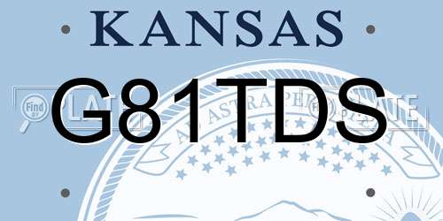 G81TDS Kansas License Plate