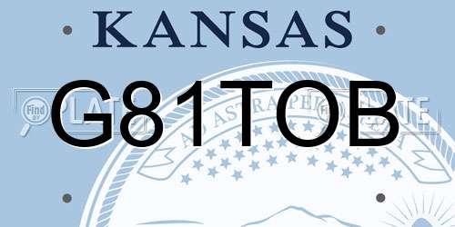 G81TOB Kansas License Plate