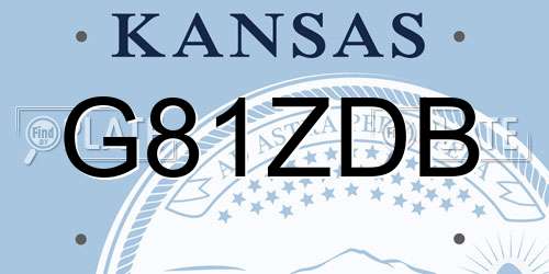 G81ZDB Kansas License Plate