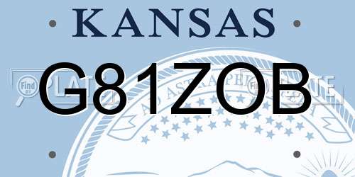 G81ZOB Kansas License Plate
