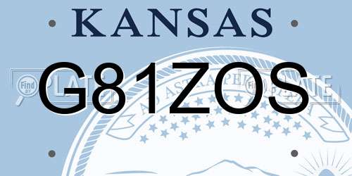 G81ZOS Kansas License Plate