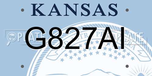 G827AI Kansas License Plate